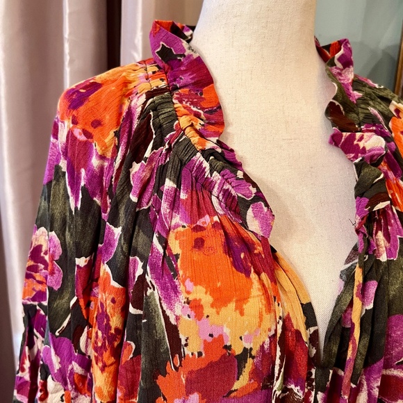 NWT Easel Tiered Maxi Dress in Fall Floral Size SMALL - Picture 4 of 7